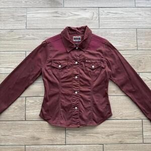 Y2K Guess Jeans 00s Red Denim Jacket